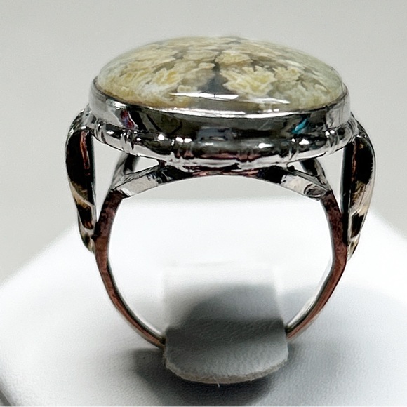 Vintage Moss Agate Sterling Silver Ring - Picture 5 of 12